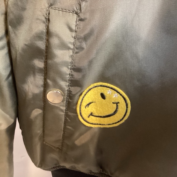 Sebby Olive Green Bomber Jacket with Patches Women’s size Large - Picture 4 of 14